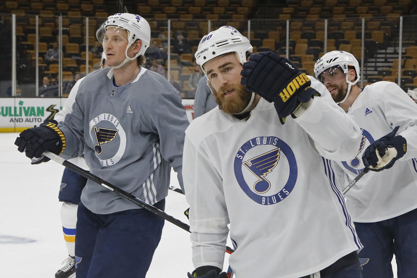 Blues and Bruins practice before the Stanley Cup